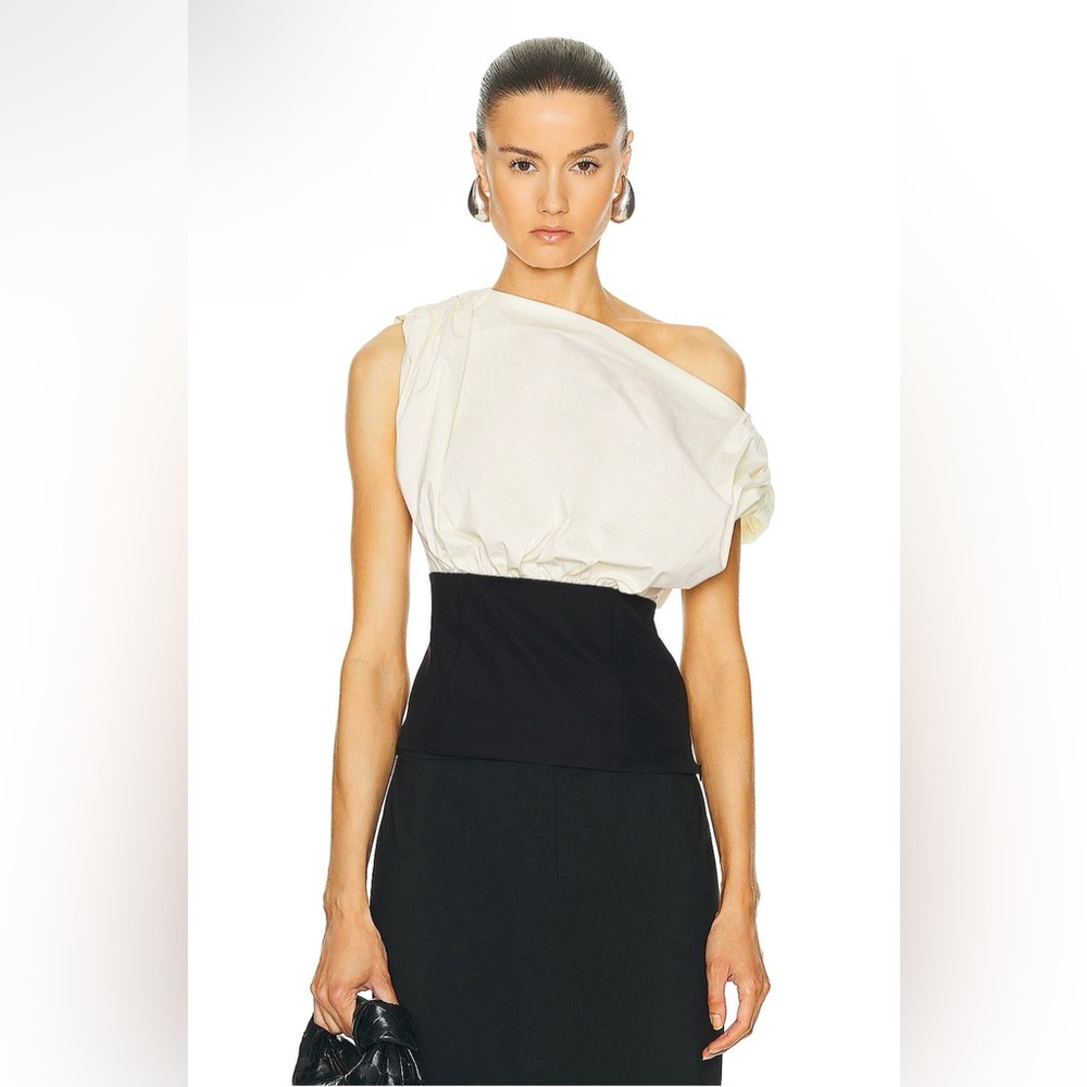 NWOT L'Academie by Marianna Matteah Top in Black & Ivory Size XS